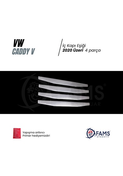Vw Caddy V 2020 Üzeri Krom İç Kapı Eşiği 4 Kapı Paslanmaz Çelik