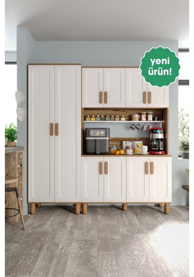 Flora Flr10190 Bohem Kahve Köşesi 10 Kapaklı Mdf Mebran Kapaklı Mutfak Dolabı Çok Amaçlı Dolap Aytaşı Ceviz Flora Flr10190 Bohem Kahve Köşesi 10 Kapaklı Mdf Mebran Kapaklı Mutfak Dolabı Çok Amaçlı Dolap Aytaşı Ceviz