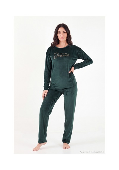 Lela Bisiklet Yaka Yumuşak Dokulu Parlak Kadife Pijama Takımı Kadın Pijama Takımı 6094209 Nefti