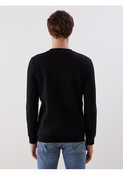 Lcwaıkıkı Basic Siyah Bisiklet Yaka Uzun Kollu Erkek Sweatshirt