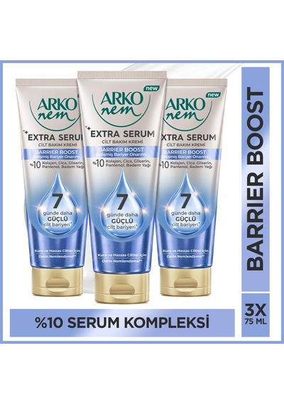 Arko Nem Extra Serum Barrier Boost Gelişmiş Cilt Bariyer Onarımı & Derin Nemlendirici Krem 3x75 Ml