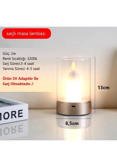 Sarjlı Masa Lambası Mum Işığı Alevsiz Elektrik Led Işık Mum Dans Hareketli Mumlar Işık Ev Dekorasyon 1 Diğer