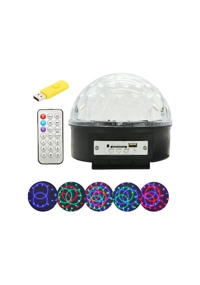 Led Kristal Disko Topu 220 V Usb  Hoparlör