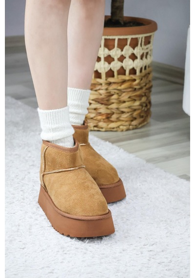 Asmi Shoes Kadın Pavro Süet İçi Kürklü Kalın Taban 4.5 Cm Mini Kısa Bot Kahverengi Kahverengi Asmi Shoes Kadın Pavro Süet İçi Kürklü Kalın Taban 4.5 Cm Mini Kısa Bot Kahverengi Kahverengi