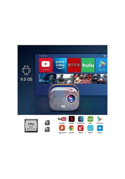 Vega Iı Android Projeksiyon Cihazı Full Hd 1920 1080 4k Desteği 200 Ansı Lümen Wifi Bluetooth Uyumlu