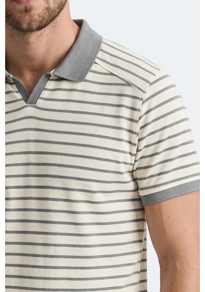 Slazenger Zoll Erkek Polo Yaka Beyaz / Gri Tişört
