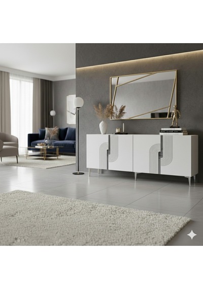 Ka1804bs Meyra180 Konsol, Kahve Köşesi, Tv Sehpası Beyaz-sılver 180cm Beyaz-sılver Ka1804bs Meyra180 Konsol, Kahve Köşesi, Tv Sehpası Beyaz-sılver 180cm Beyaz-sılver