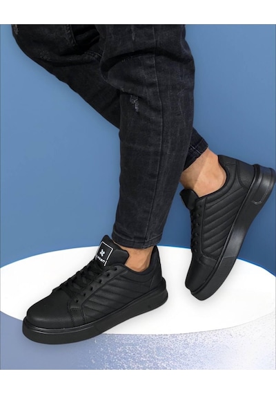 Sneakers Bağcıklı Casual Erkek Ayakkabı Legan-018 Siyah