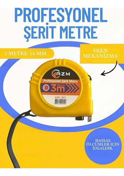 Plastik Kasalı Yüksek Kalite Şerit Metal Bükülebilir Ölçüm Metre 3 Metre 16 Mm Düğmeli Ölçme 3 M Diğer