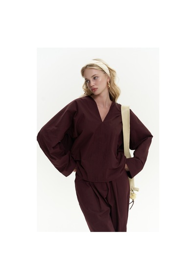 Mai Collection Mai Studios Co. Blenham Bordo Gömlek Pantolon Takım Bordo