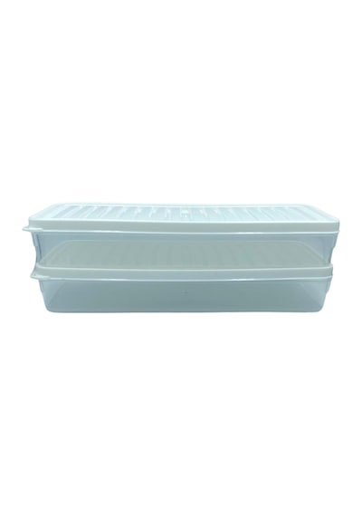 Bigmate 2'li Şeffaf Saklama Kabı 2x1 Lt Bgmt1115 Mikrodalga Buzdolabı Ve Dondurucu Uyumlu Düzenleyici Beyaz