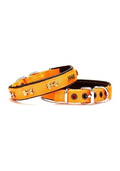 Doggie Comfort Dokuma Kemikli Köpek Boyun Tasması Medium Turuncu 2 x 35-40 CM Turuncu