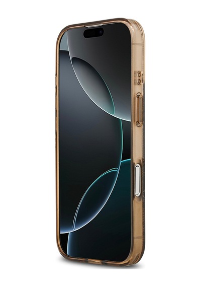 Apple Uyumlu iPhone 17 Kılıf Guess Lisanslı M-safeli Iml Peony Ve 4g Desenli Klasik Logolu Kahverengi Kahverengi