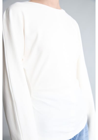 Defacto %100 Pamuk Dikiş Detaylı Slim Fit Bisiklet Yaka Uzun Kollu Basic Tişört I8183ax26auer105 Ekru-er105