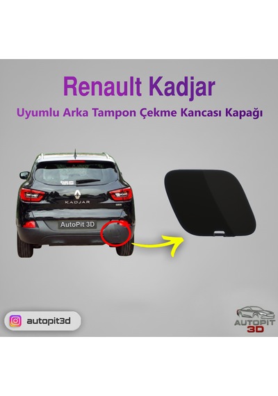 Renault Kadjar 2015-2018 Uyumlu Arka Tampon Çeki Demiri Kapağı