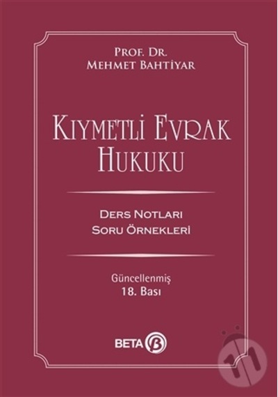 -Kıymetli Evrak Hukuku - Mehmet Bahtiyar
