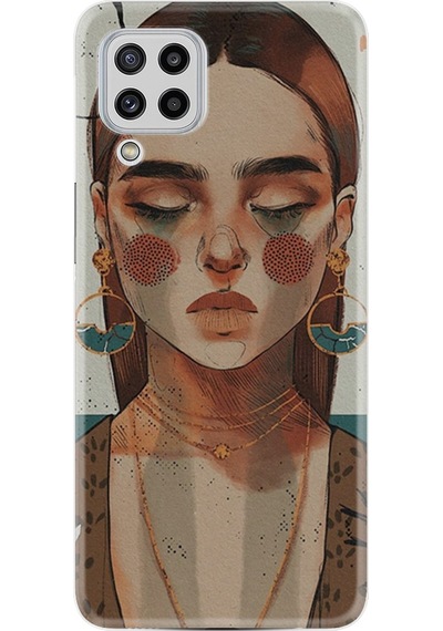 Samsung Galaxy Uyumlu M22 Kılıf Silikon Woman Maniplatiun 1362