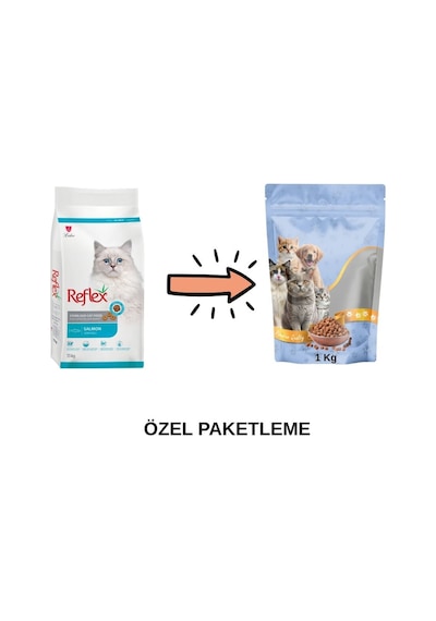 Reflex Somonlu Kısır Kedi Maması Paketten Bölme Doypack 1 Kg