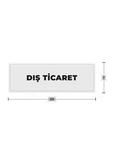 Dış Tıcaret Yazılı - Metal - Beyaz Renk - Kapı İsimliği - 20x7 Cm