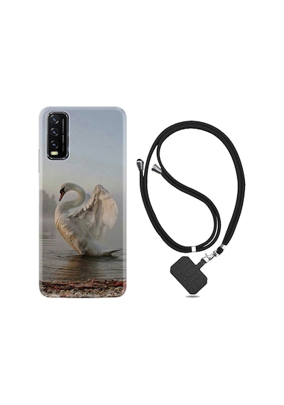 Vivo Y11S Kılıf Boyun Askılı Swan 1343
