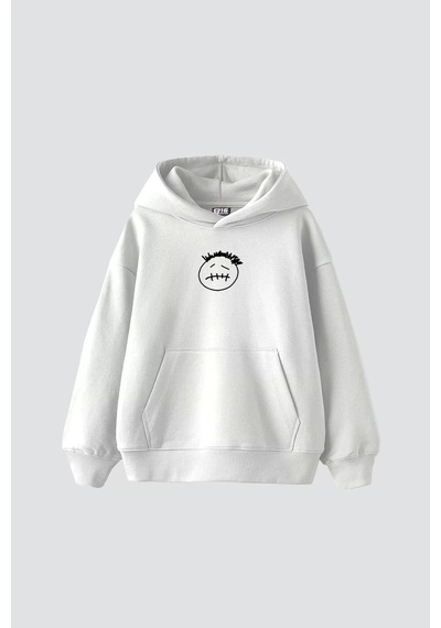 Startmore Cactus Jack Sırt Baskılı Oversize Unisex Beyaz Beyaz