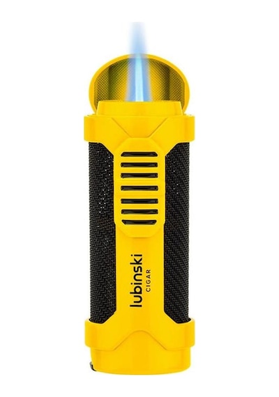Lubinski Cigar Sehpa Kapaklı Delicili Tek Torch Puro Çakmağı Sarı Lb-152