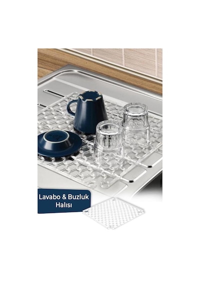 Lavabo Ve Buzluk Matı Şeffaf Lavabo Halısı 32 Cm Silikon Beyaz Diğer