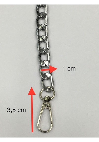 Karantuhafiye Çanta Zinciri Ucu Klipsli 115 Cm Gümüş Gümüş