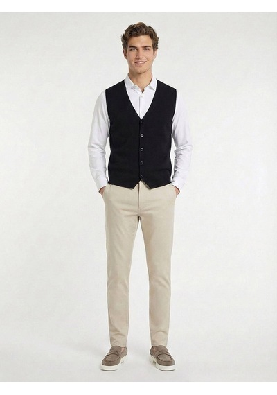 Lacivert Regular Fit Casual Örme Triko Yelek Lacivert