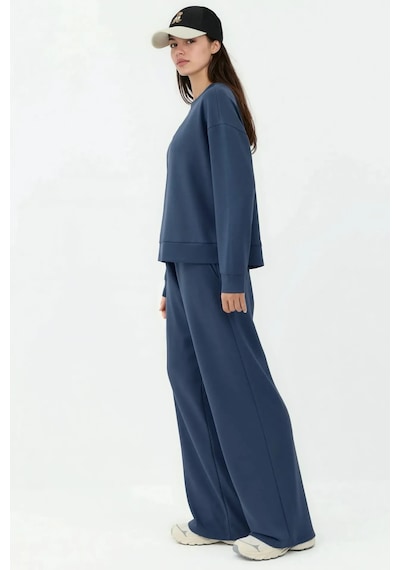 Hiccup Modal Dokunuşlu Basic Sweatshirt Oxford Mavisi