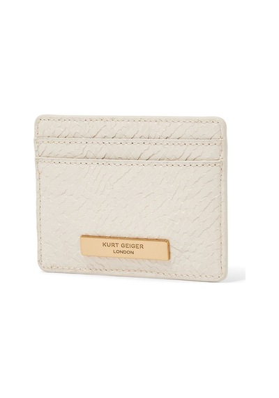 Kurt Geiger Chelsea Card Holder, Kompakt Deri Kartlık Kadın Ekru