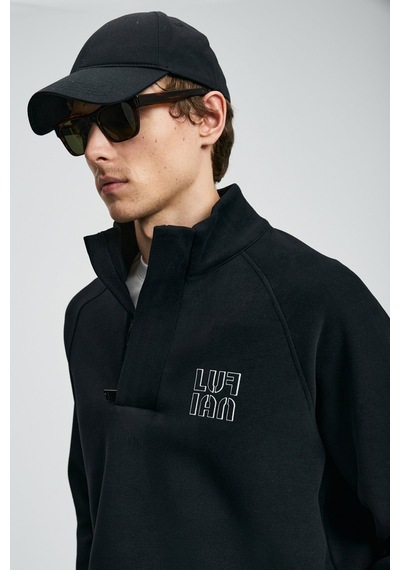 Lufian Erkek Hazel Sweatshirt 112030190 Siyah Siyah