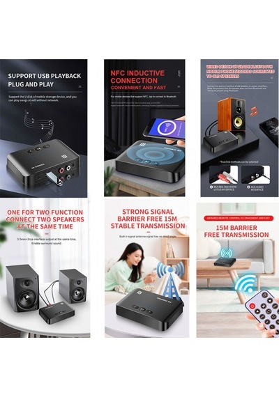 Bluetooth Alıcı 5.0 Bluetooth Receiver Kumandalı 5.0 Bluetooth Alıcı T10