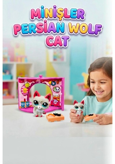 Littlest Pet Shop Minişler Figür Set Pet Nook G7 25 Kurt Gri 00591