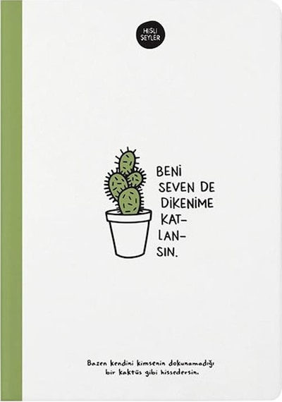 Hisli Şeyler 14X20 Çizgili Defter - Beni Seven De Dikenime Katlan Beyaz