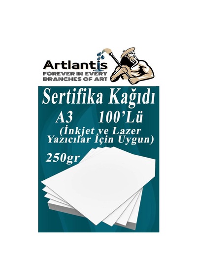 A3 Sertifika Kağıdı Kalın 100 Adet Gramajlı Fotokopi Kağıdı 250 Gr Tüm Yazıcılara Uyumlu 29.7x42 Cm Kalın Baskı Kağıdı