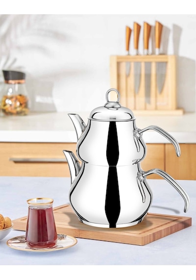 Yunusoğlu Home Büyük Boy Çelik Çaydanlık Aile Boy 304 1. Kalite Inox