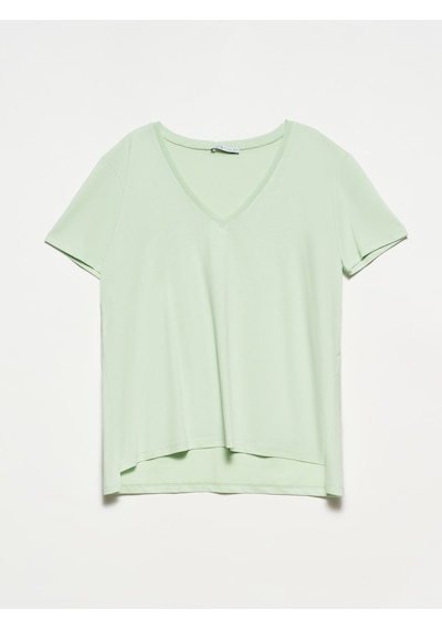 Dilvin 3470 Pamuk V Yaka Basic T-shirt-çağla Çağla 34