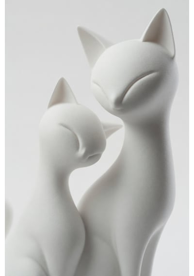 Dekoratif Kedi Biblo Minimal Kedi Heykelcik Modern Ev Ofis Masaüstü Aksesuar 19 Cm