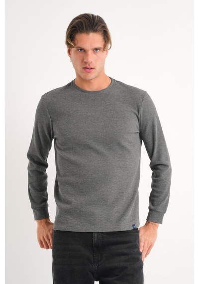 Alexander Gardi Alexandergardı Uzun Kollu Bisiklet Yaka Basic Sweatshirt Antrasit