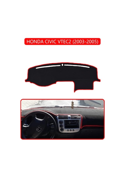 Honda Cıvıc Vtec2 2003-2005torpido Koruma Halısı Kırmızı Kenar