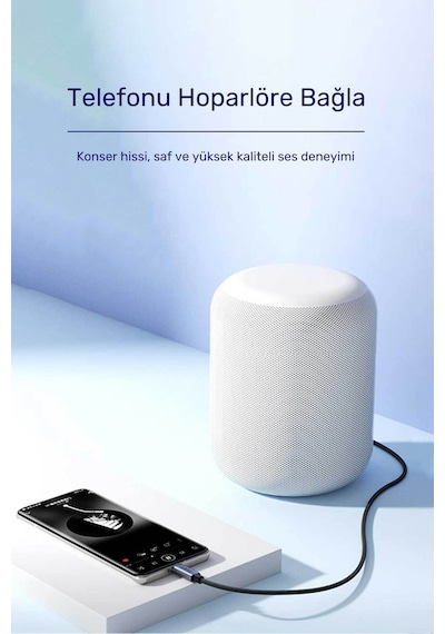 Type-c - 3.5mm Aux Ses Kablosu 1 Metre, Dac Çipli Dijital Audio Dönüştürücü, Telefon Araç Hoparlör Uyumlu, 90db Parazitsiz, Metal Gövde, Kalın Naylon Örgü A557c