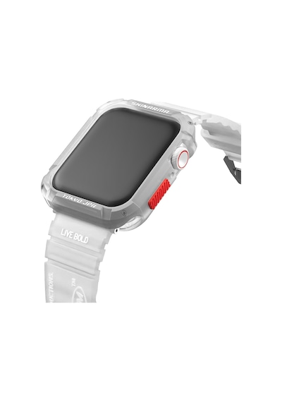 Watch 44mm Kordon Skinarma Kurono Sert Pc Kasa Koruyucu Ve Shokku Silikon Strap Kayış Beyaz