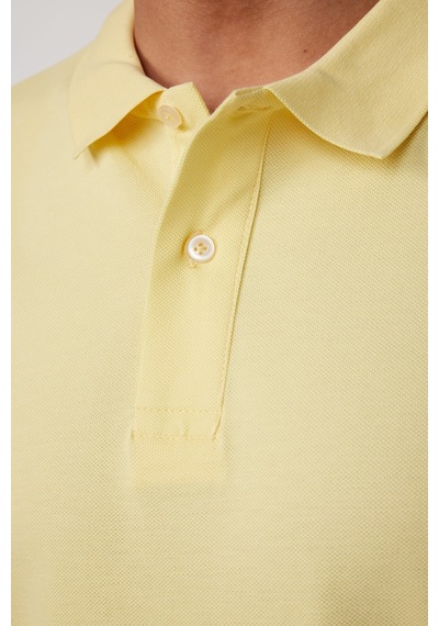 Tudors Erkek Slim Fit Dar Kesim Pamuklu Yumuşak Dokulu Serin Tutan Kumaş Düz Pike Polo Yaka Tişört-31627-sarı Sarı