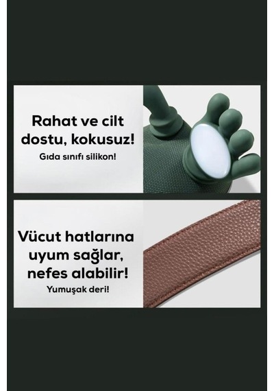 Miga Isıtmalı El Şekilli Şarjlı Masaj Cihazı- Insan Eli Hissi Veren Boyun, Sırt , Omuz , Bacak Masaj Açık Yeşil