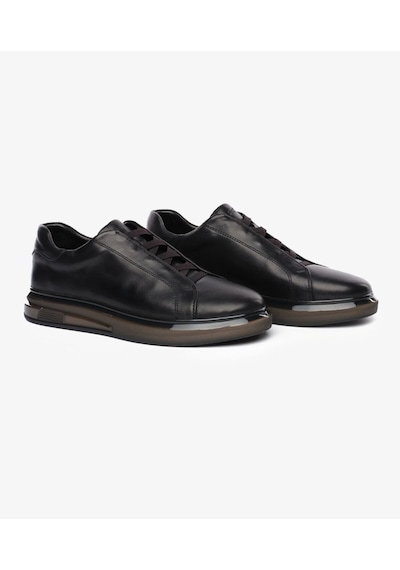 Greyder 64726 Siyah Hakiki Deri Slip-on Bağcıklı Erkek Deri Sneaker Ayakkabı