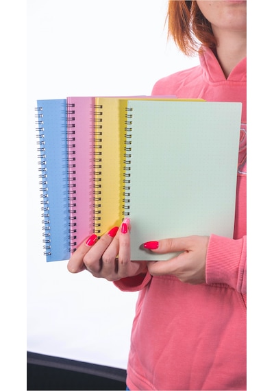 Dream Notes 4 Farklı Renk Noktalı A5 Defter Seti Sarı - Pembe - Mavi - Yeşil