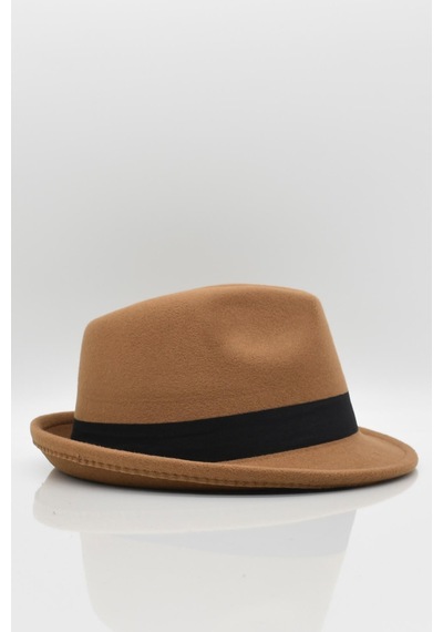 Külah Erkek Camel Fötr Şapka - Camel