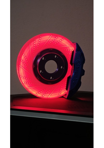 Morfem3d Disk Fren Tasarımlı Dekoratif Lamba Araba Tutkunlarına Özel Masa Üstü Tasarım Kırmızı