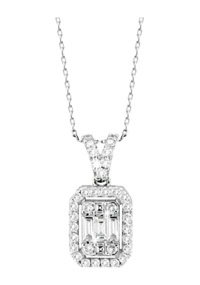 Modern Tasarım 0.32 Ct Baget Kare Tektaş Kolye